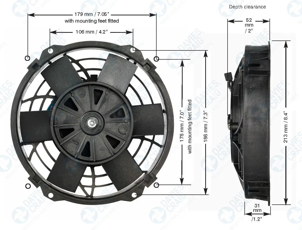 Davies Craig 8" Thermatic® Electric Fan (24V)