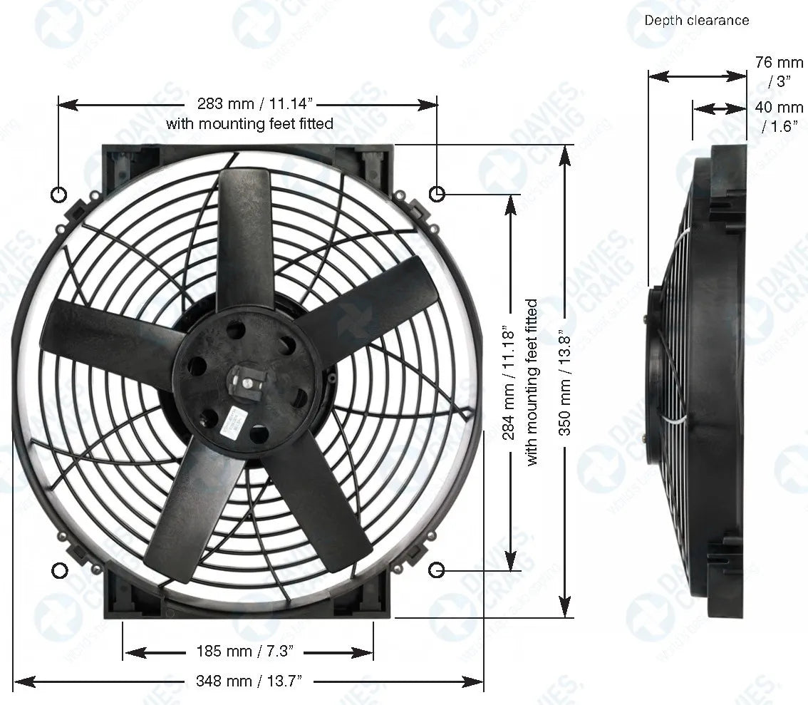 Davies Craig 14" Thermatic® Electric Fan - Slimline (12V)