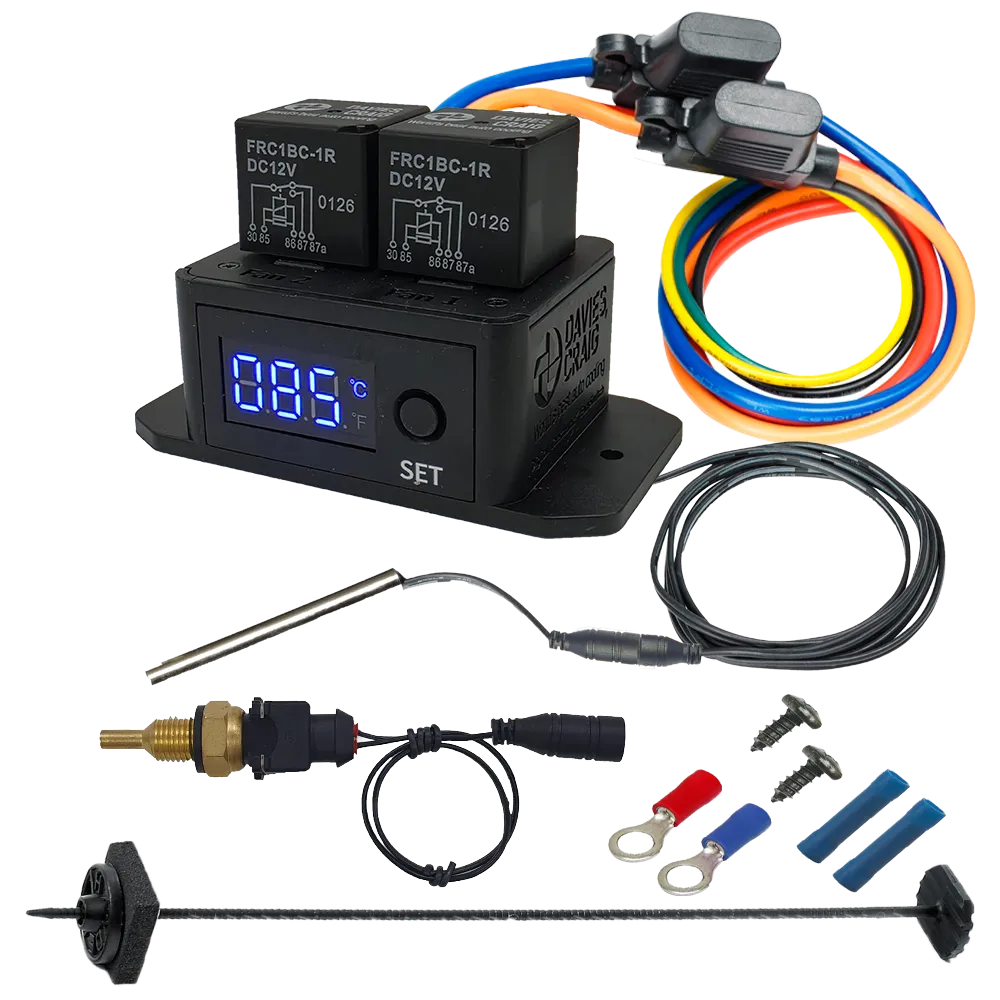 Davies Craig Digital Thermatic® Twin Fan Switch with 1/4"" NPT Thermal Sensor Kit