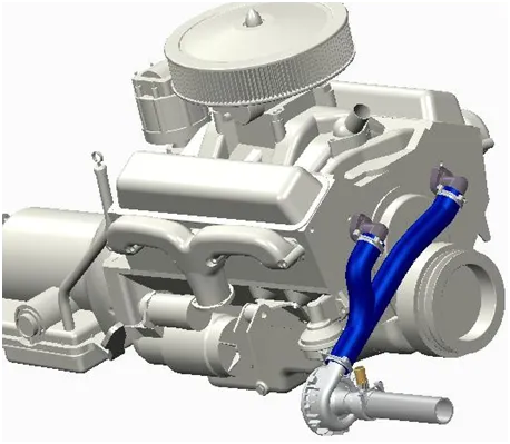 Davies Craig Big Block Chevy EWP® Block Adapter - Blue Hose