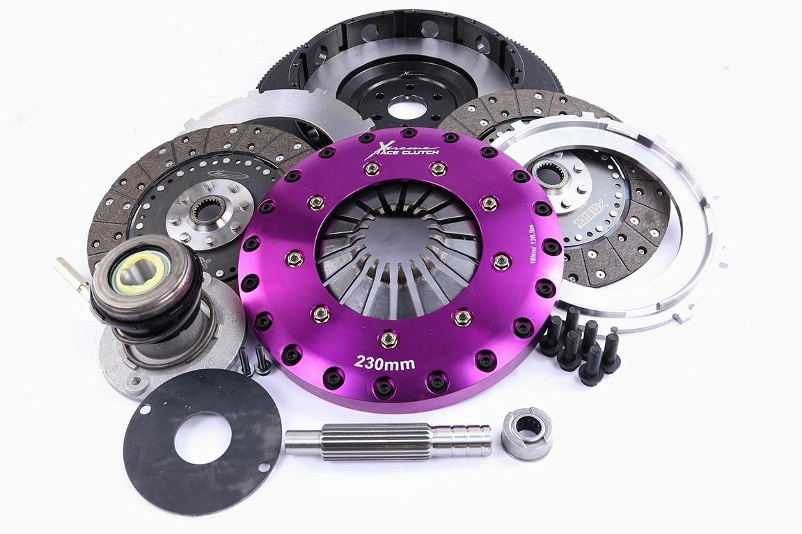 Xtreme Performance - 230mm Organic Twin Plate Clutch Kit Incl Flywheel & CSC 1200Nm - RACE