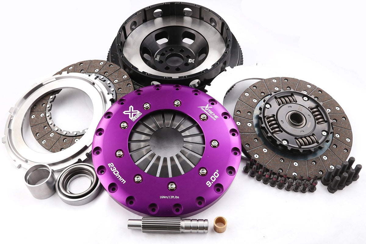 Xtreme Performance - 230mm Sprung hub Organic Twin Plate Clutch Kit Incl Flywheel 1000Nm - RACE