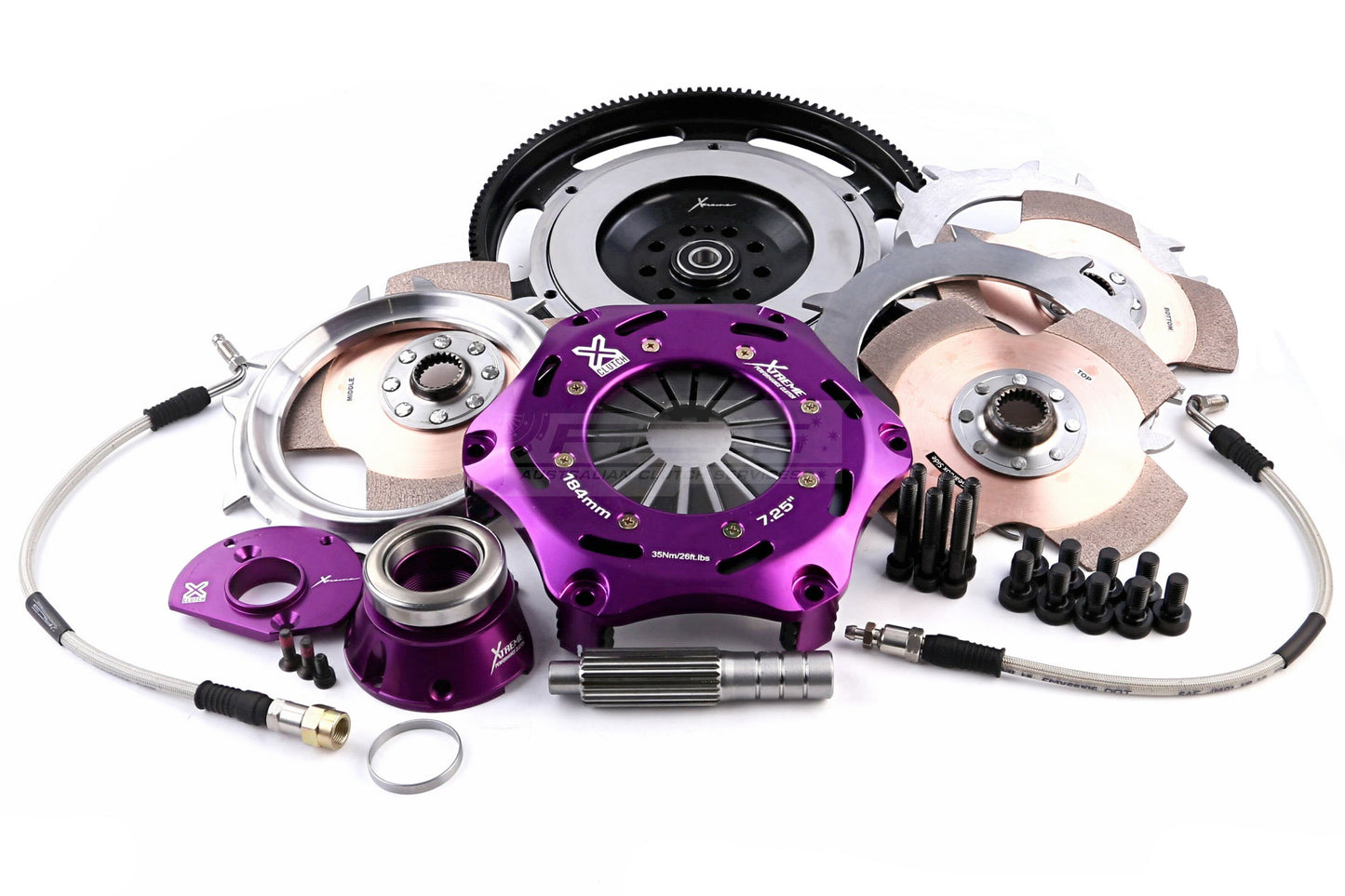 Xtreme Performance - 180mm Rigid Ceramic Triple Plate Clutch Kit Incl Flywheel & CSC - RACE