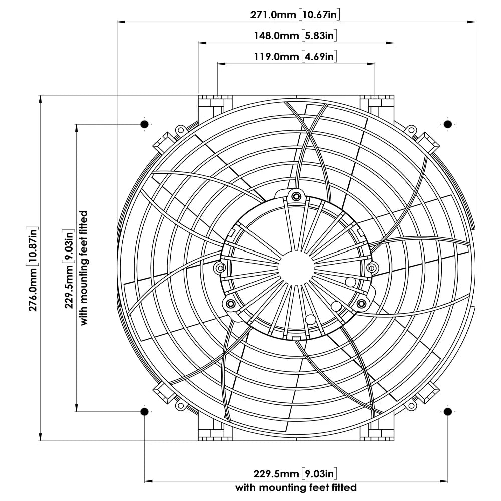 Davies Craig Brushless 10" High power Thermatic Electric Fan (12V)
