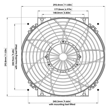Davies Craig Brushless 12" High power Thermatic Electric Fan (12V)