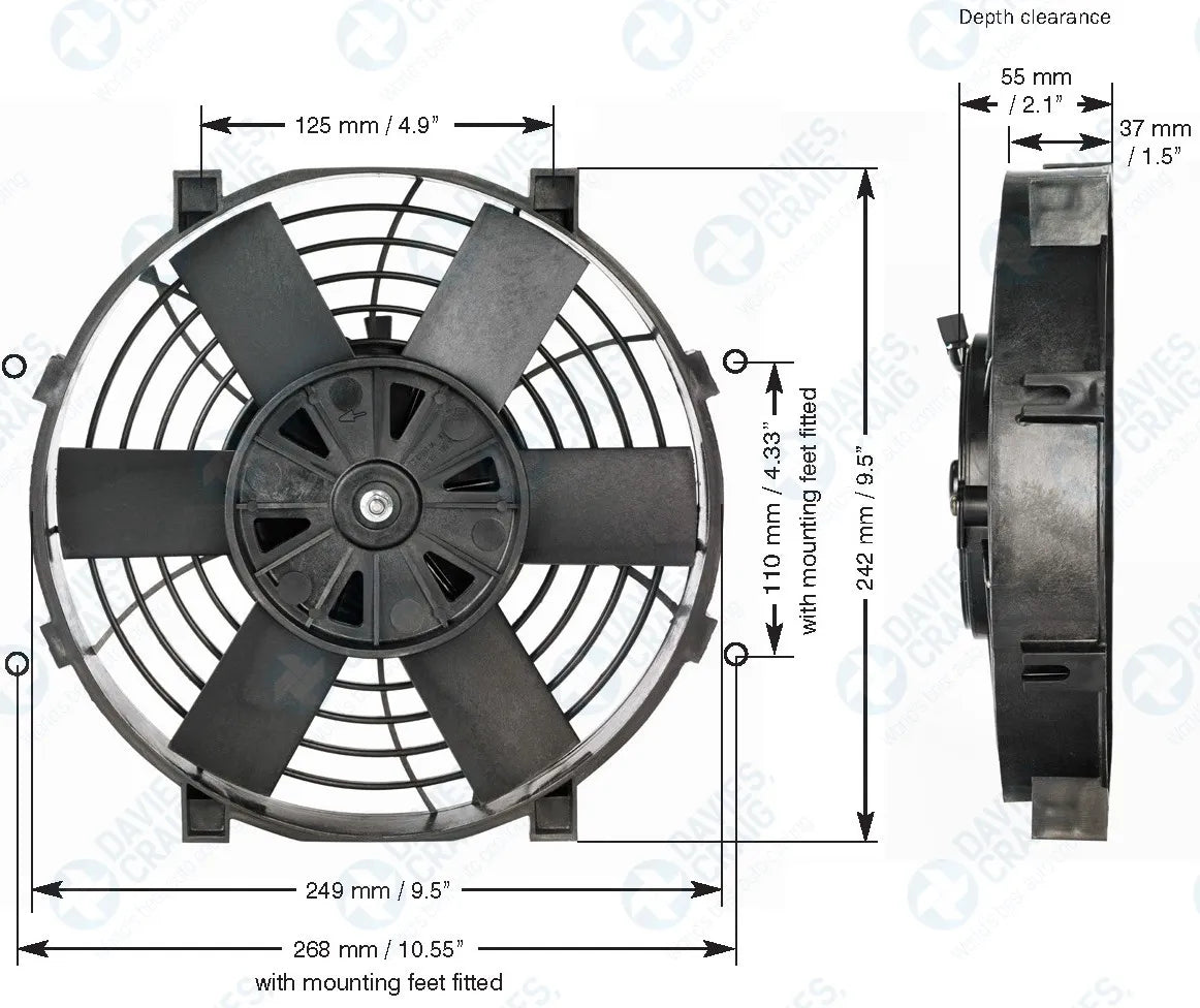 Davies Craig 9" Thermatic® Electric Fan (12V)