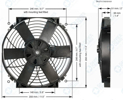 Davies Craig 12" Thermatic® Electric Fan (24V)