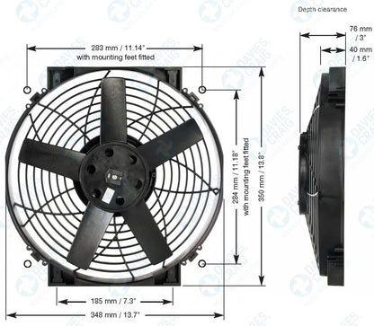 Davies Craig 14" Thermatic® Electric Fan - Slimline (12V)