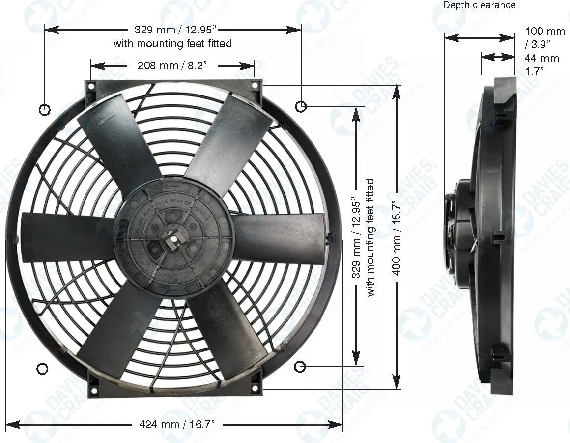 Davies Craig 16" Thermatic® Electric Fan (12V)