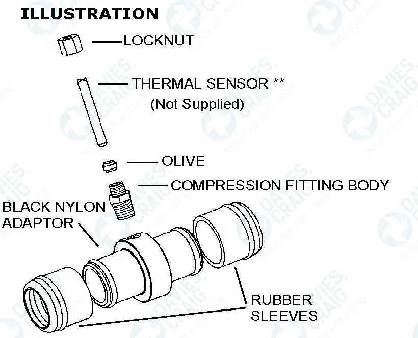 Davies Craig Temperature Sensor Adaptor Kit - 35mm Inline Adapter