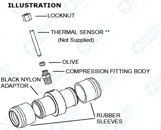 Davies Craig Temperature Sensor Adaptor Kit - 35mm Inline Adapter