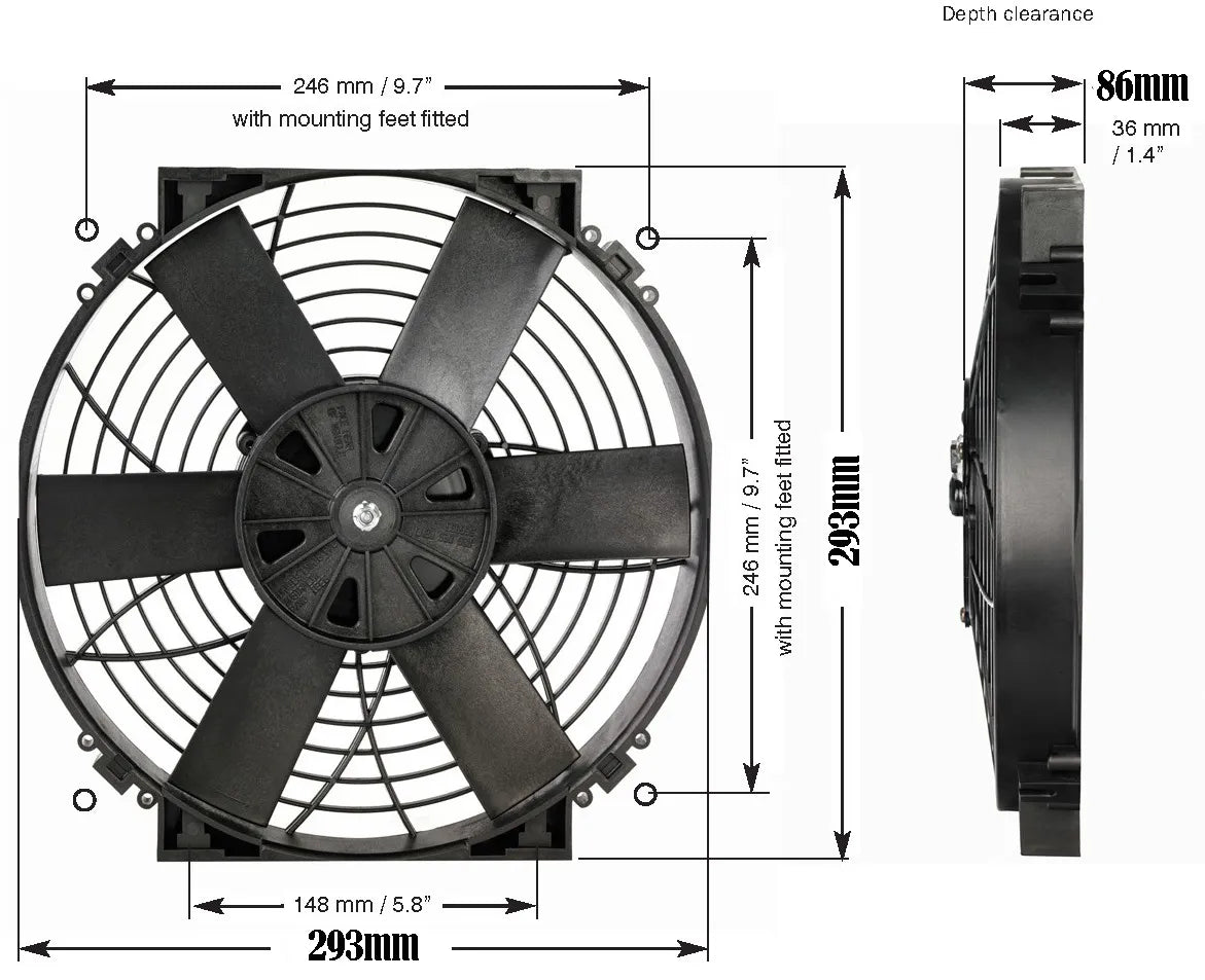 Davies Craig 12" High Power Thermatic® Electric Fan (12V)