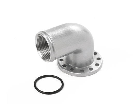 Davies Craig EWP® Alloy 90° Elbow Flange Adapter: 38mm (1 1/2") Hose Barb With Female -16AN ORB