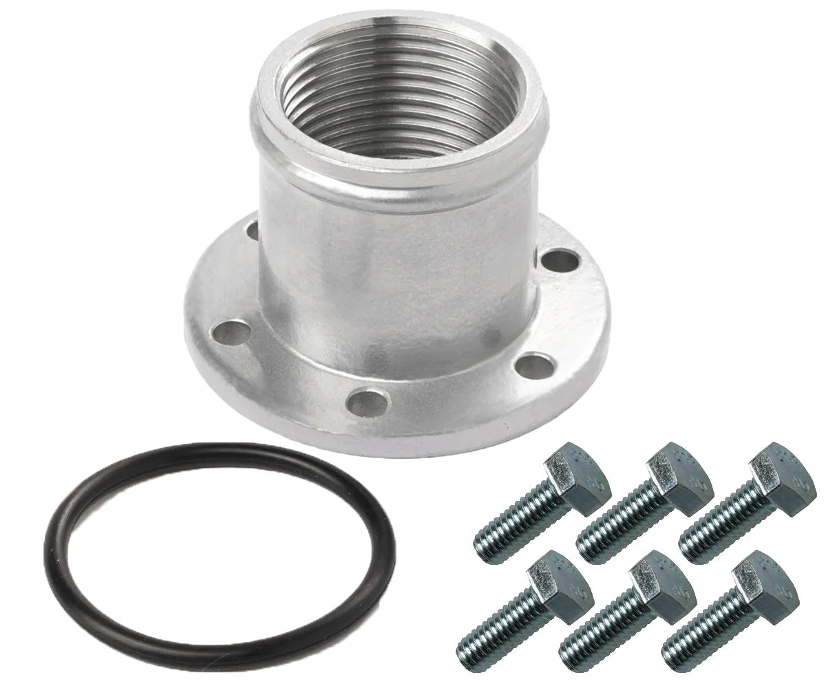 Davies Craig EWP® Alloy Flange Adapter: 38mm (1 1/2") Straight Hose Barb With Female -16AN ORB