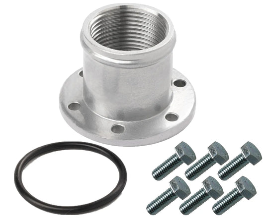 Davies Craig EWP® Alloy Flange Adapter: 38mm (1 1/2") Straight Hose Barb With Female -16AN ORB