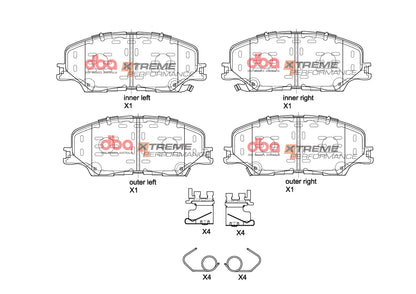 DBA Brake Kit - 4000 Series T3 Slotted & Xtreme Performance Brake Pads (2x DBA43766S + DB15074XP) — BP OPREMA I SERVIS d.o.o.