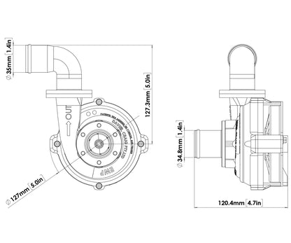 Davies Craig EWP80 Alloy Flange Combo - Remote Electric Water Pump & Controller (12V)