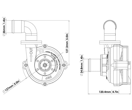 Davies Craig EWP80 Alloy Flange Combo - Remote Electric Water Pump & Controller (12V)
