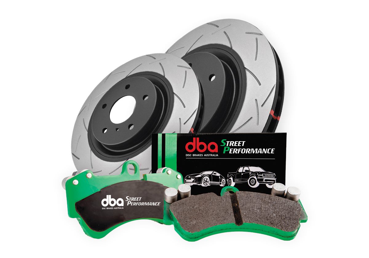 DBA Brake Kit - 4000 Series T3 Slotted & Street Performance Brake Pads (2x DBA42166S + DB9021SP) — BP OPREMA I SERVIS d.o.o.
