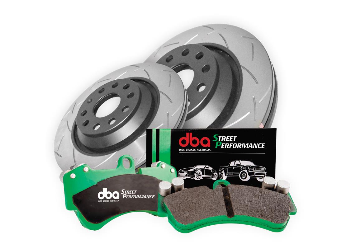 DBA Brake Kit - 4000 Series T3 Slotted & Street Performance Brake Pads (2x DBA42957S + DB2176SP) — BP OPREMA I SERVIS d.o.o.