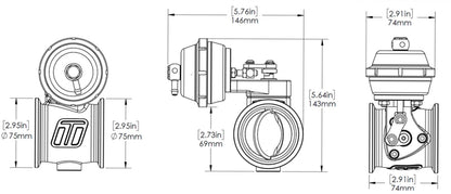 Turbosmart Pneumatic StraightGate50 (Vacuum-Based) 6 InHg External Wastegate (Black) — BP OPREMA I SERVIS d.o.o.