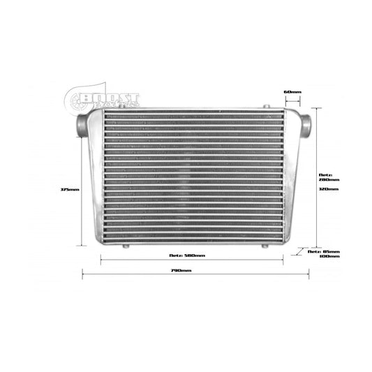 COMPETITION INTERCOOLER - TUBE & FIN - 600x450x100mm (76mm)