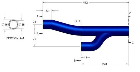Davies Craig Silicone Y-Hose - Blue (Header Adaptors)